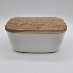 DOWAN White Porcelain Butter Keeper Dish With Lid